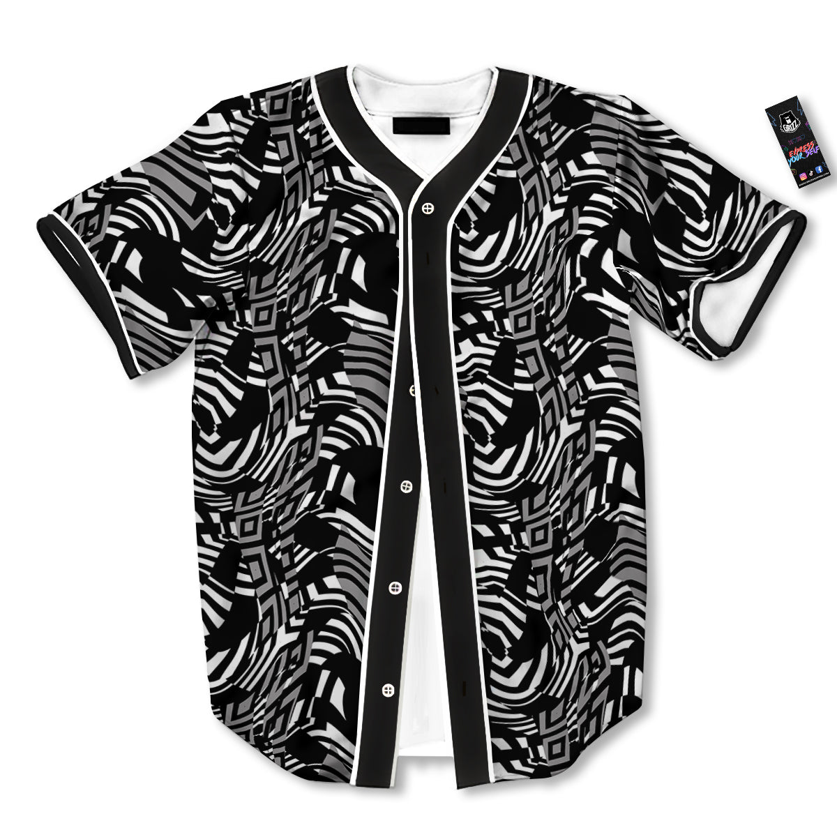 Dazzle Abstract Print Pattern Baseball Jersey-grizzshop