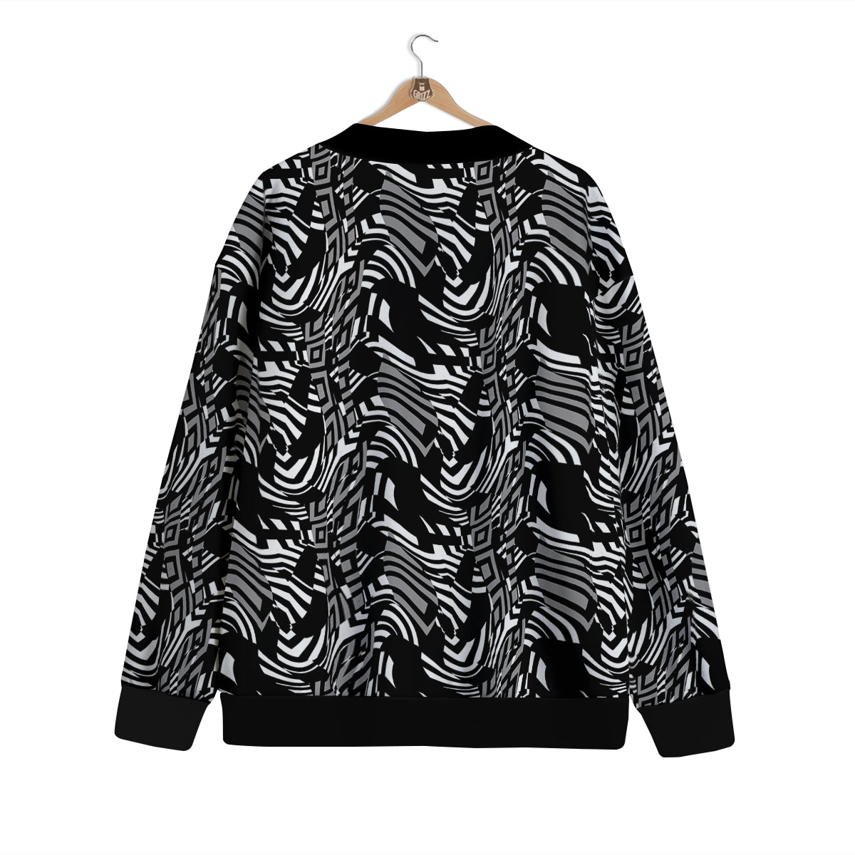 Dazzle Abstract Print Pattern Cardigan-grizzshop