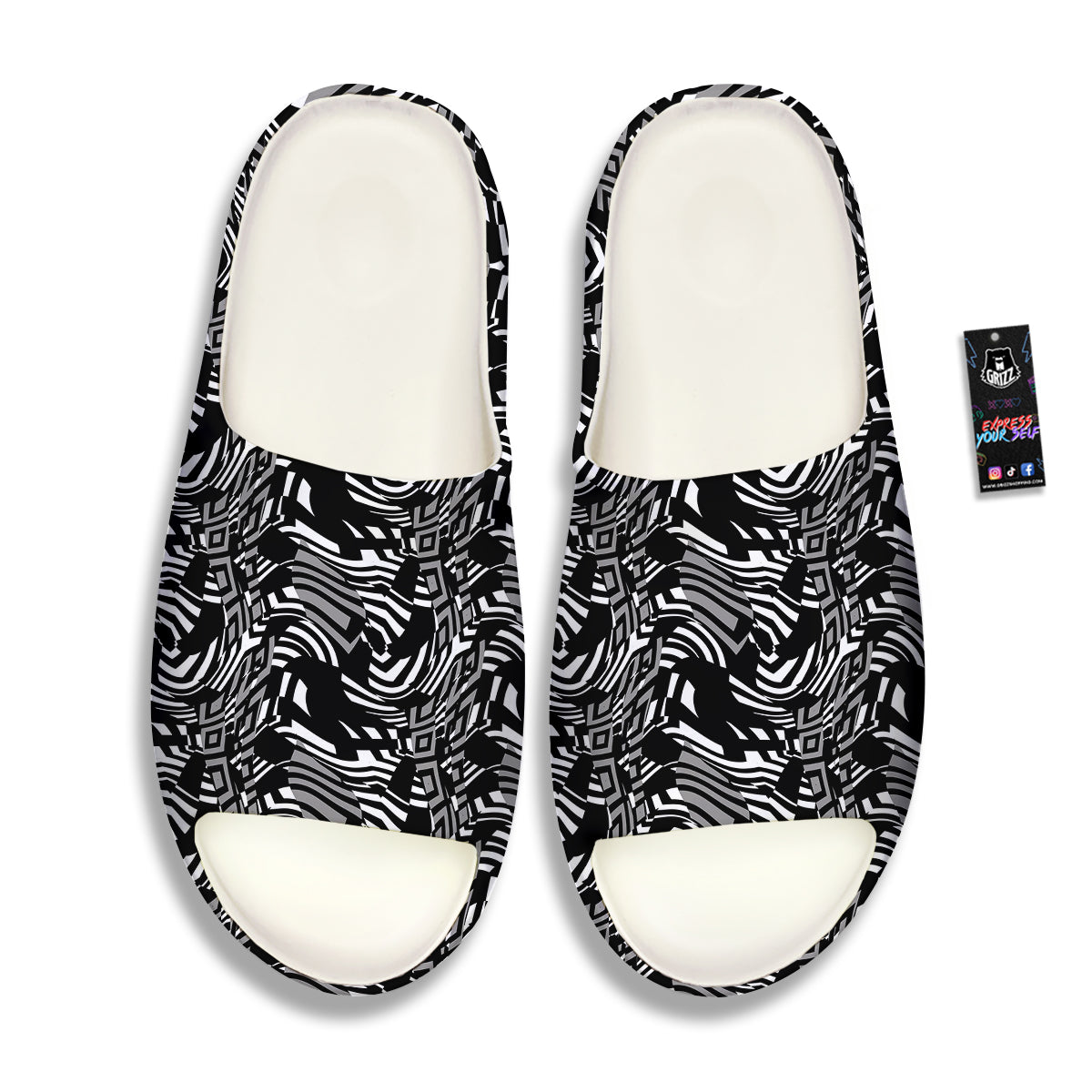 Dazzle Abstract Print Pattern Sandals-grizzshop