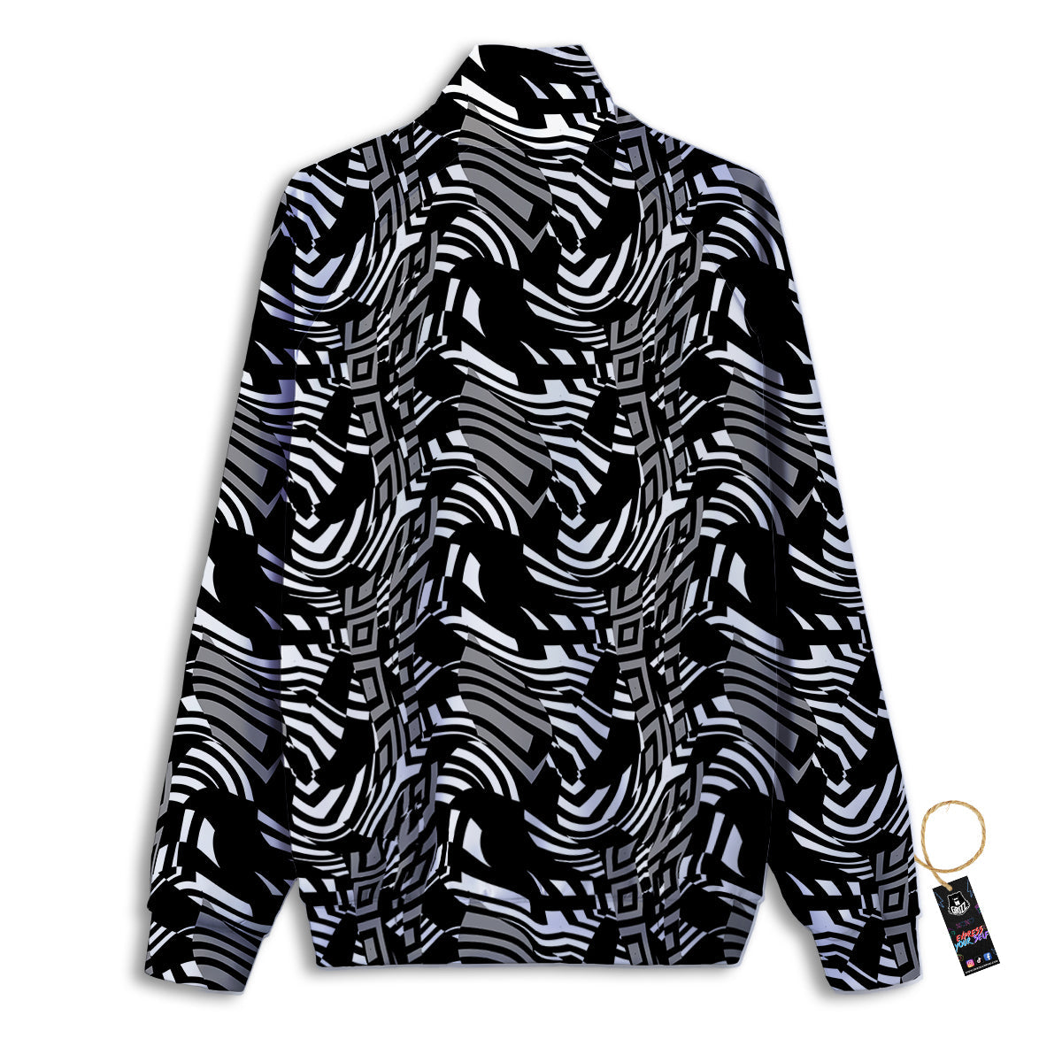 Dazzle Abstract Print Pattern Track Jacket-grizzshop