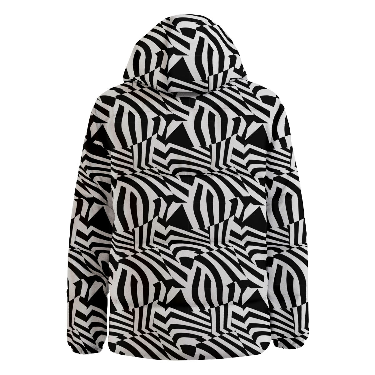 Dazzle White And Black Print Pattern Down Jacket-grizzshop