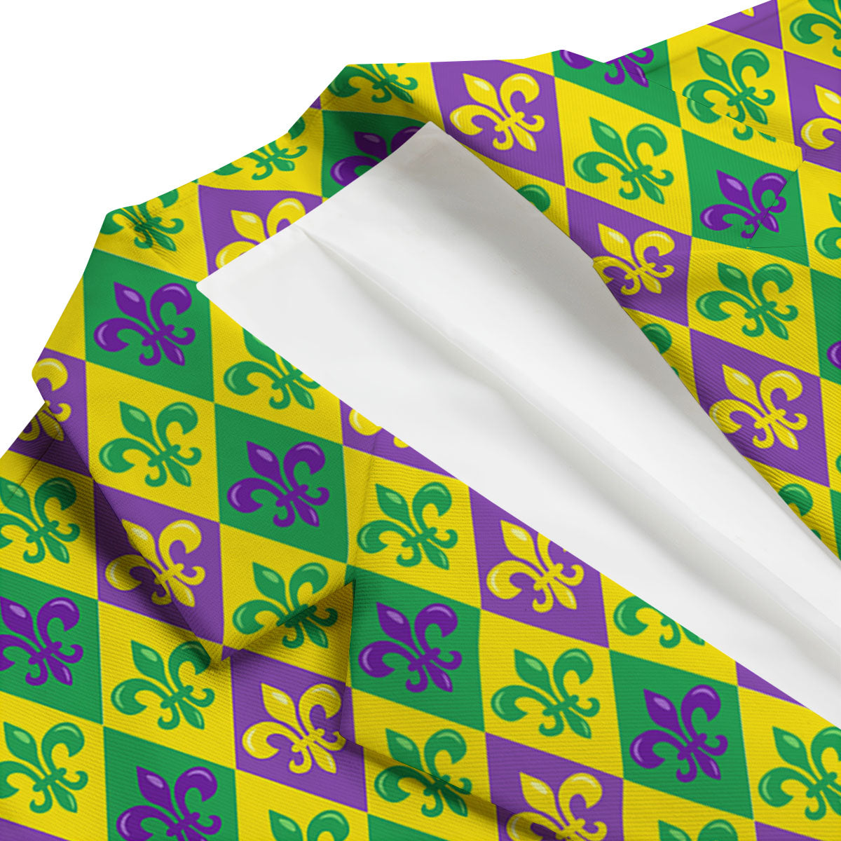 De Lis Mardi Gras Print Pattern Men's Blazer-grizzshop
