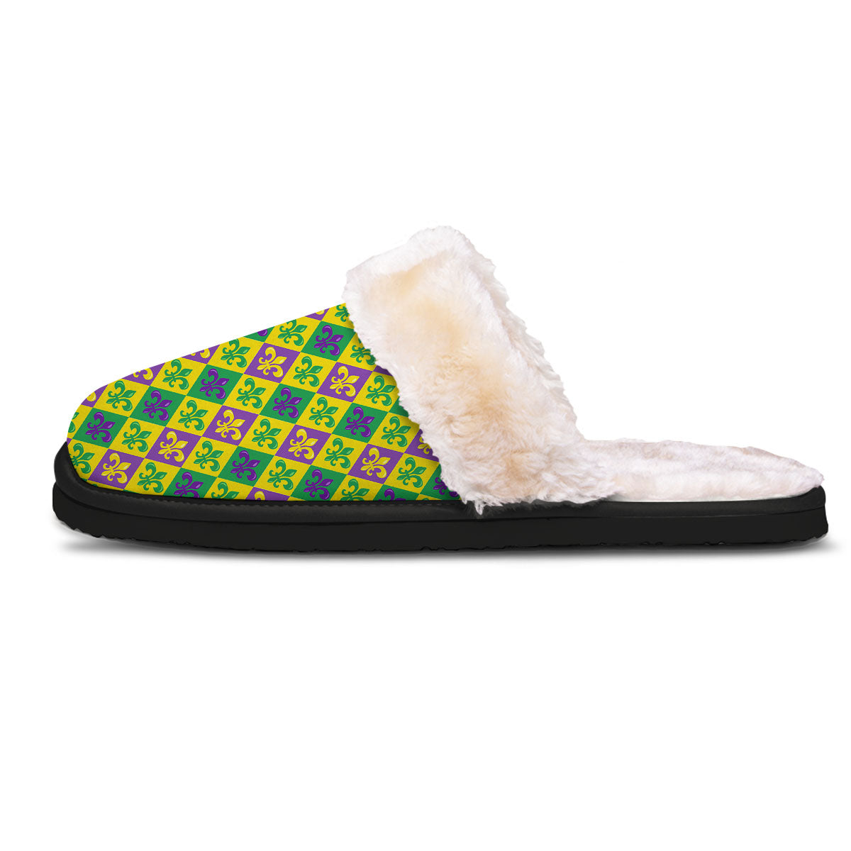 De Lis Mardi Gras Print Pattern Slippers-grizzshop