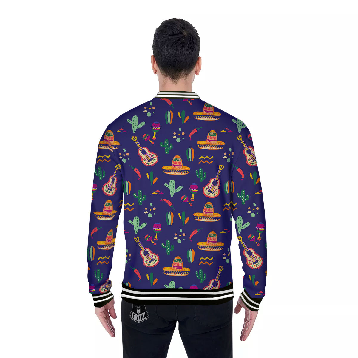 De Mayo Mexico Cinco Print Pattern Baseball Jacket-grizzshop