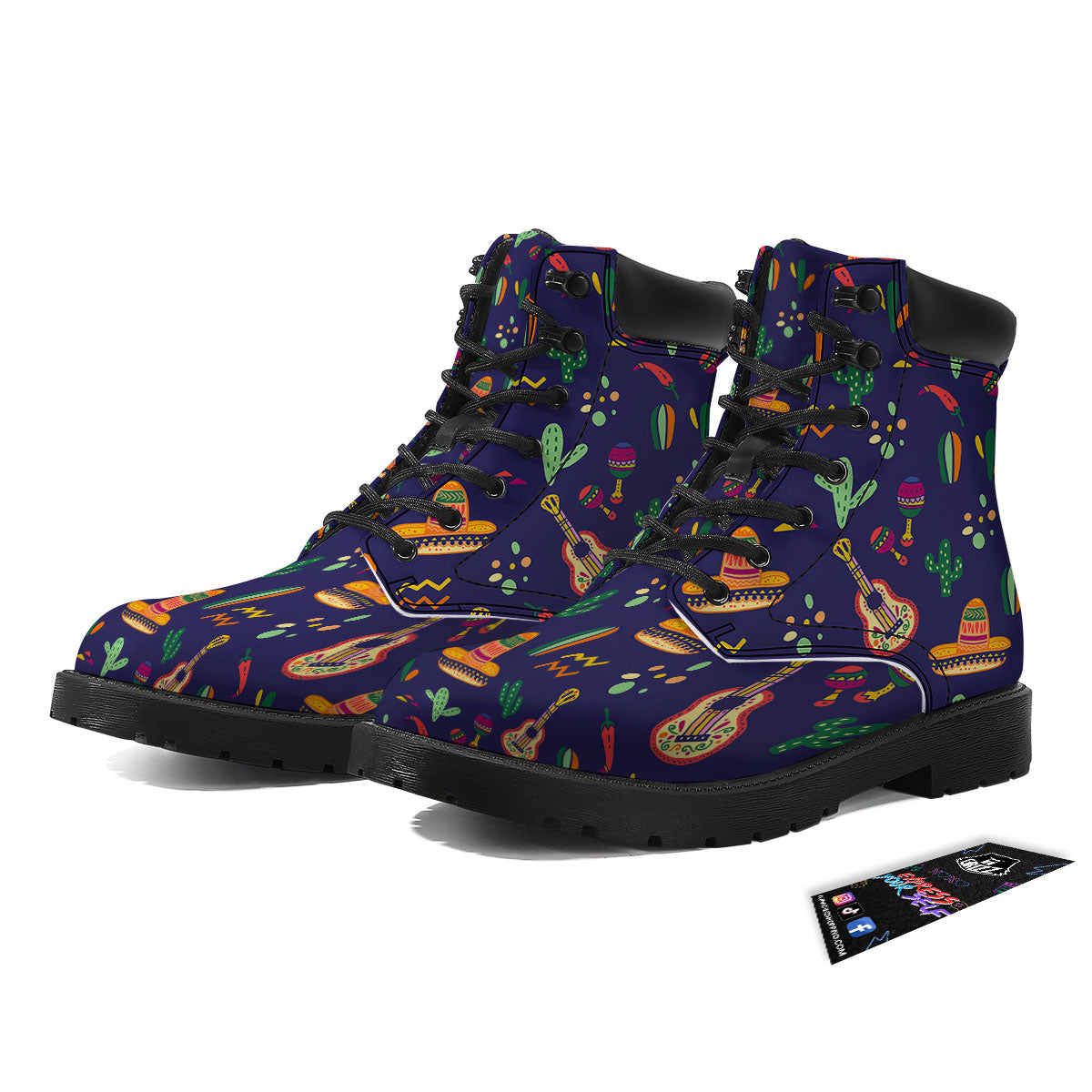 De Mayo Mexico Cinco Print Pattern Boots-grizzshop