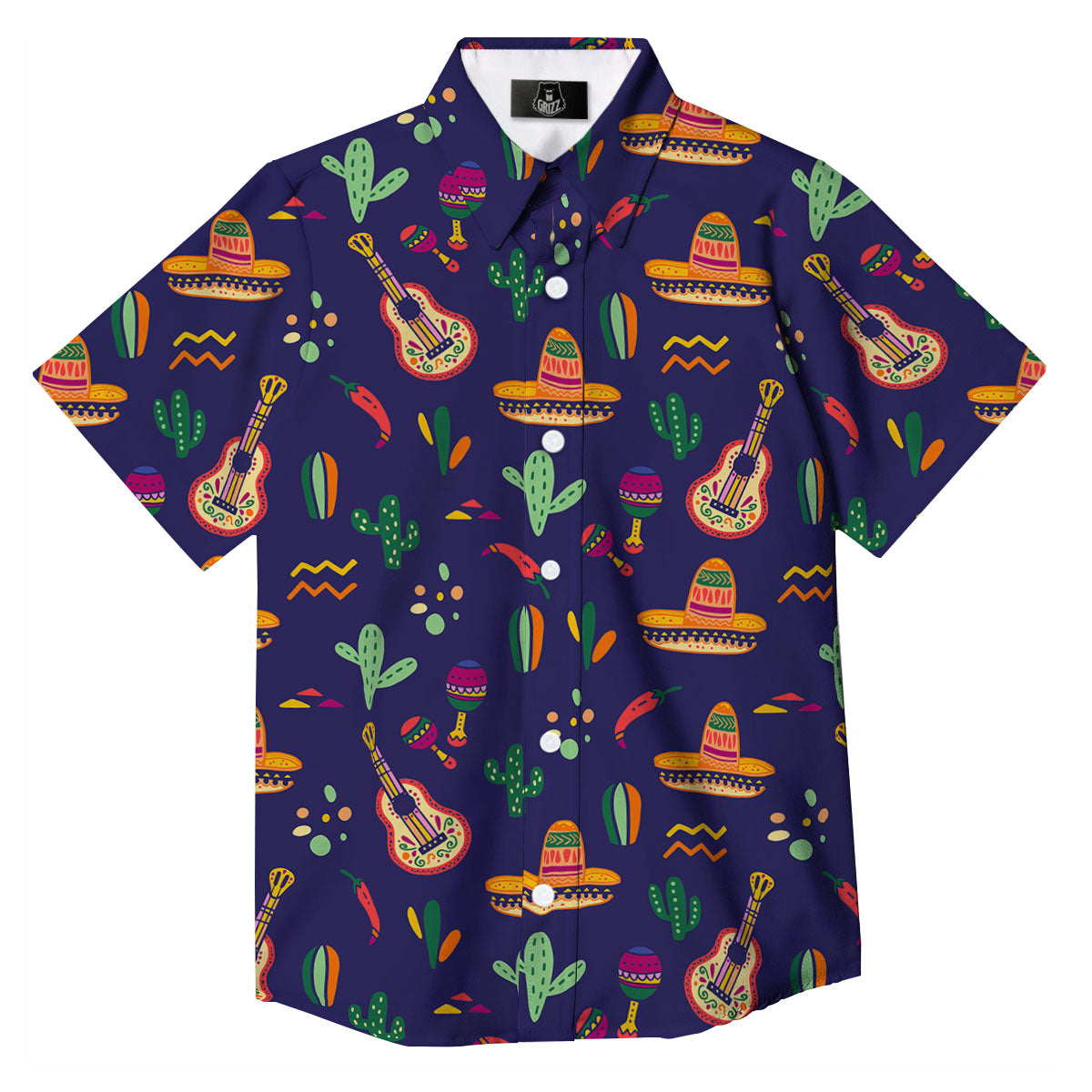 De Mayo Mexico Cinco Print Pattern Button Up Shirt-grizzshop