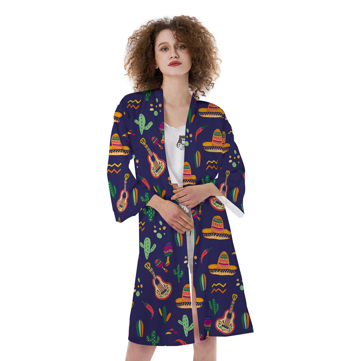 De Mayo Mexico Cinco Print Pattern Kimono-grizzshop