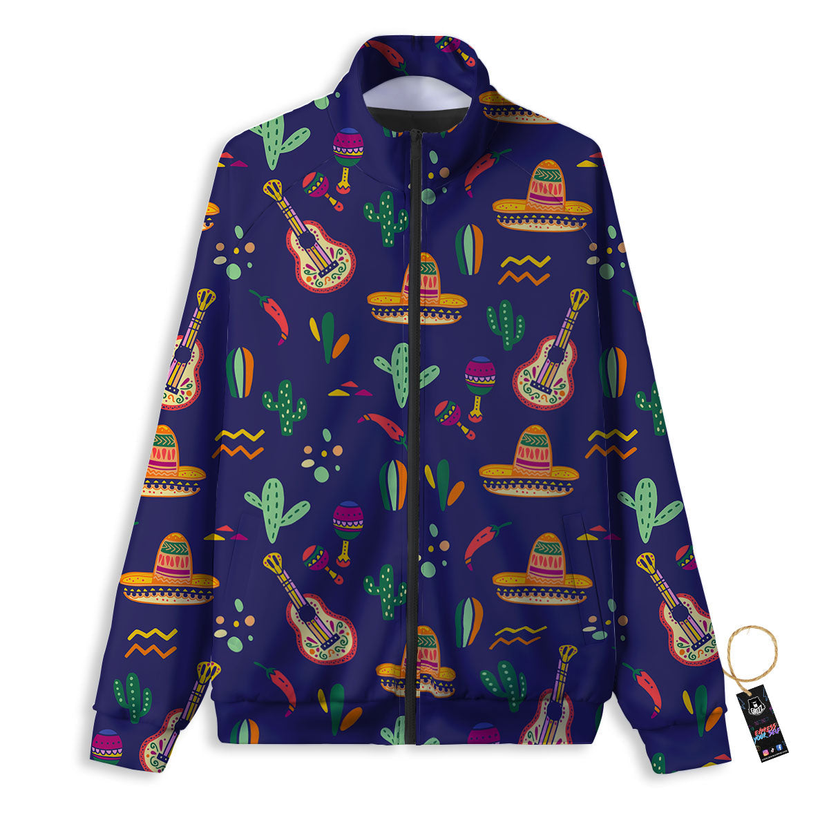 De Mayo Mexico Cinco Print Pattern Track Jacket-grizzshop