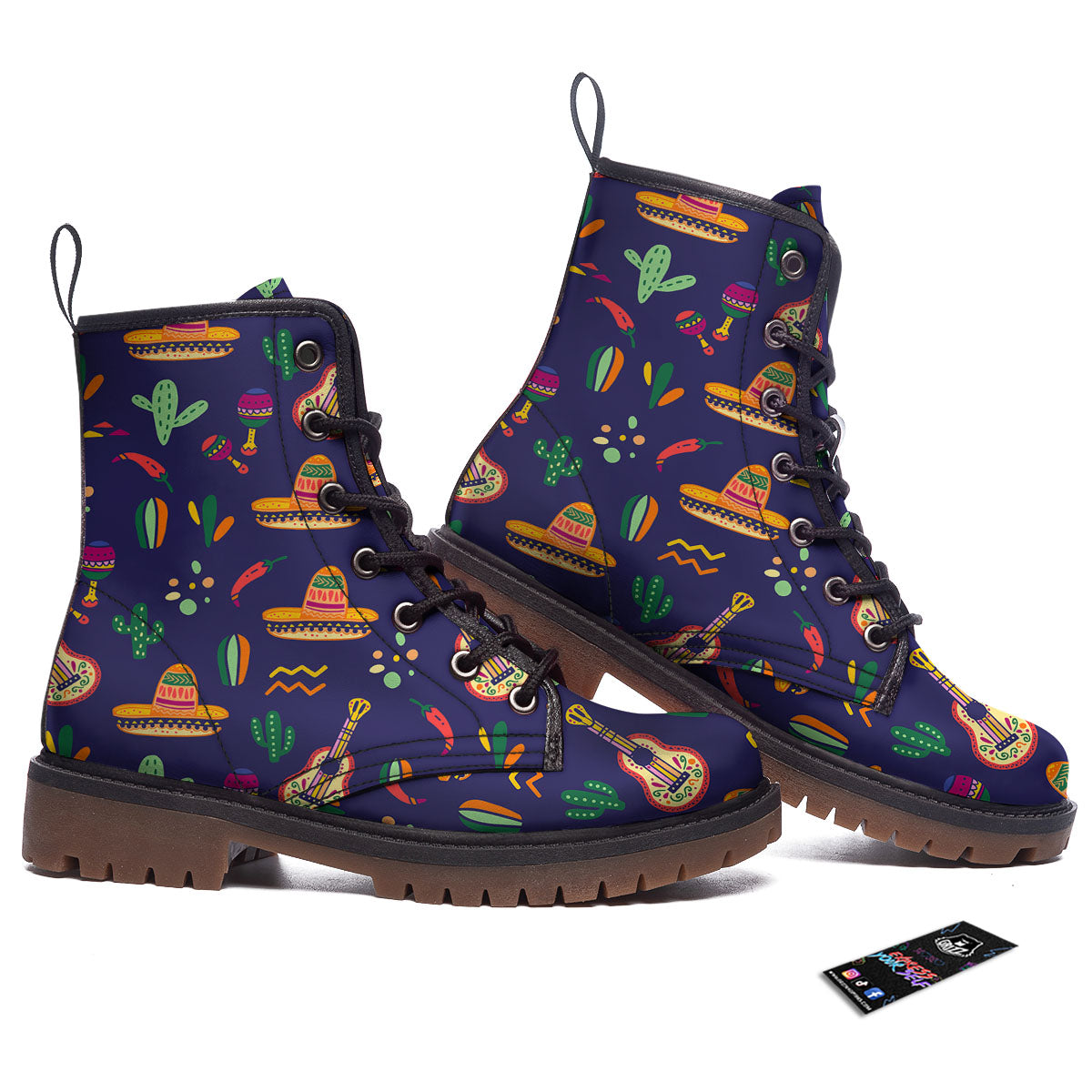 De Mayo Mexico Cinco Print Pattern Work Boots-grizzshop