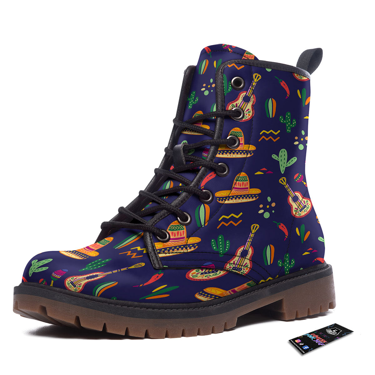 De Mayo Mexico Cinco Print Pattern Work Boots-grizzshop