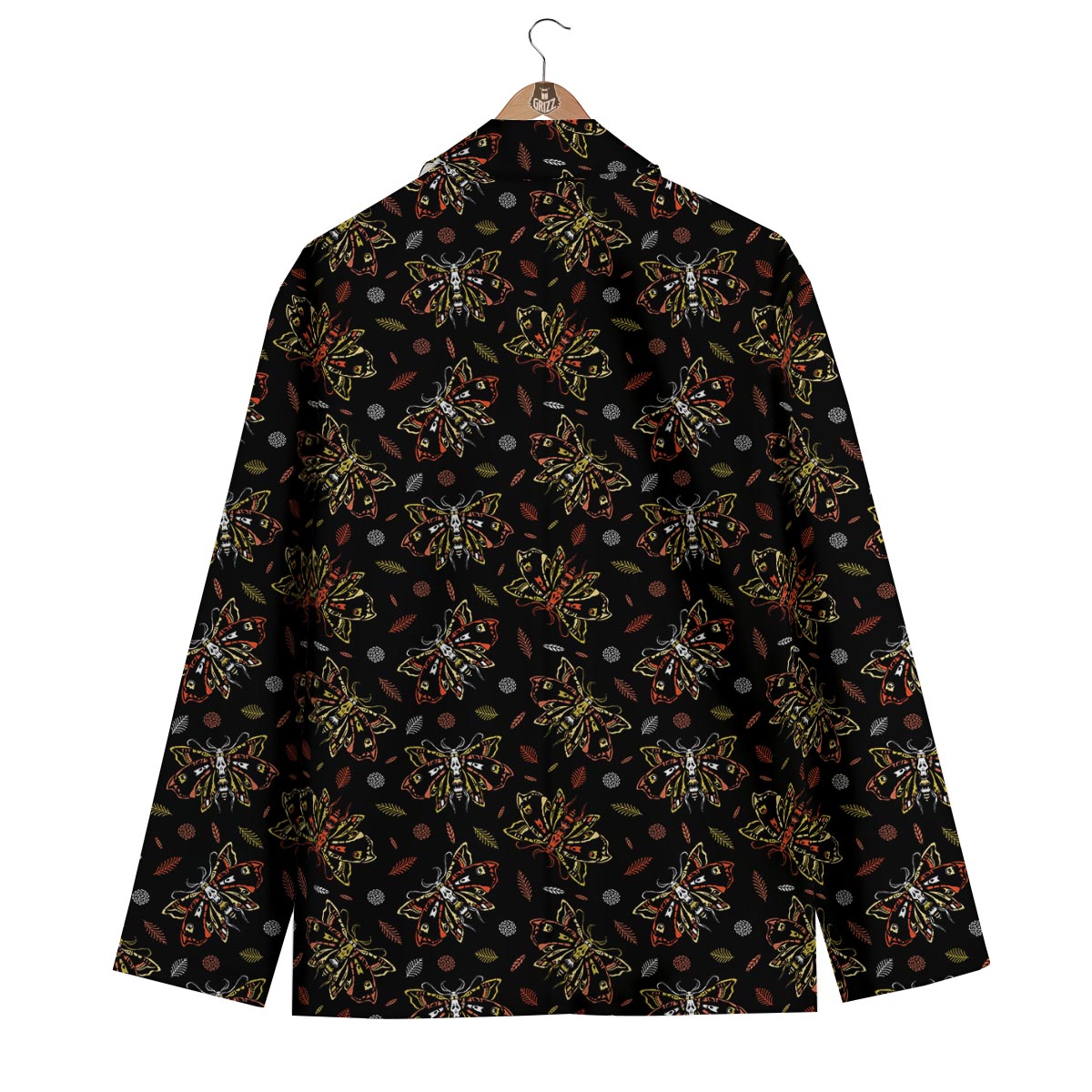 Dead Head Moth Pattern Men's Blazer-grizzshop