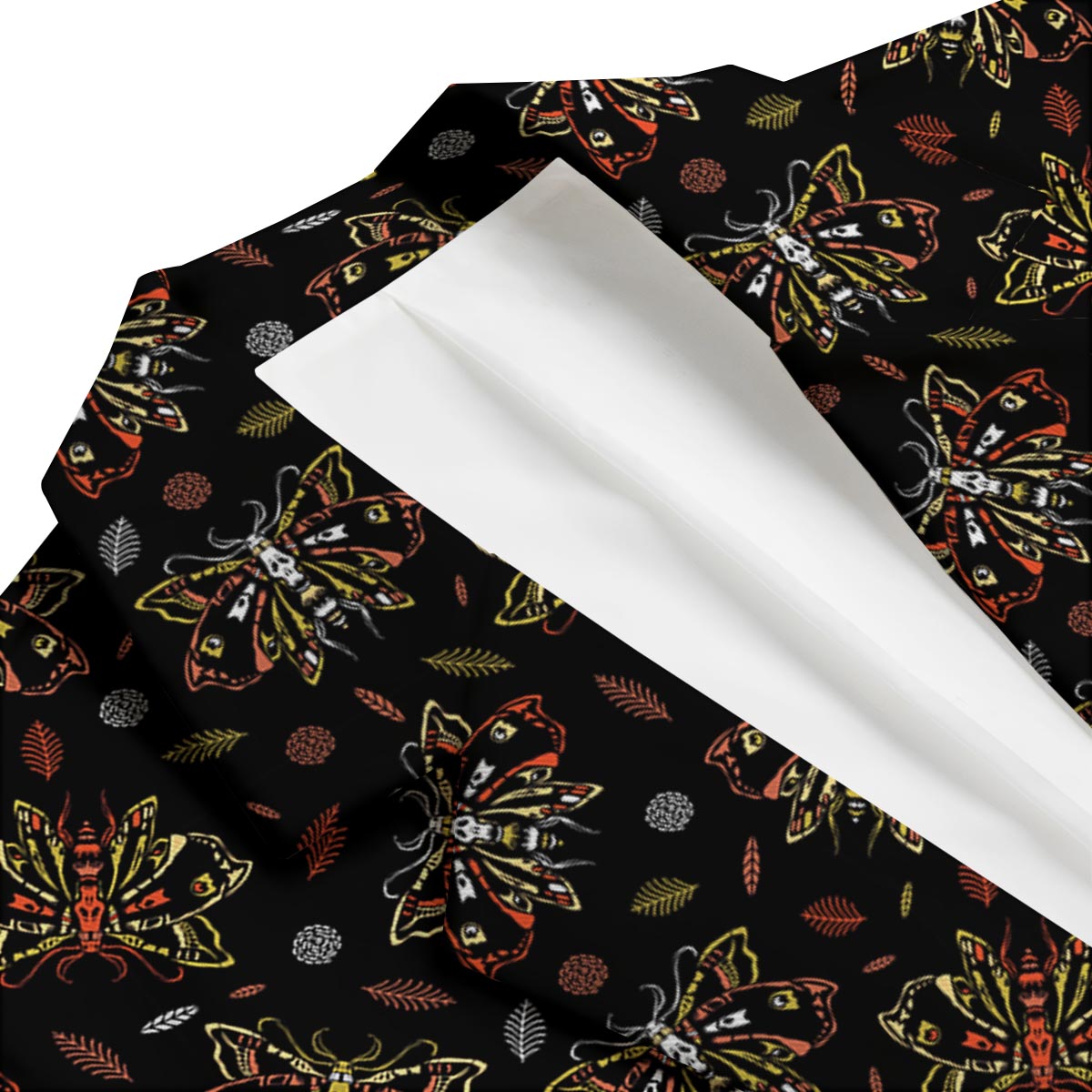 Dead Head Moth Pattern Men's Blazer-grizzshop