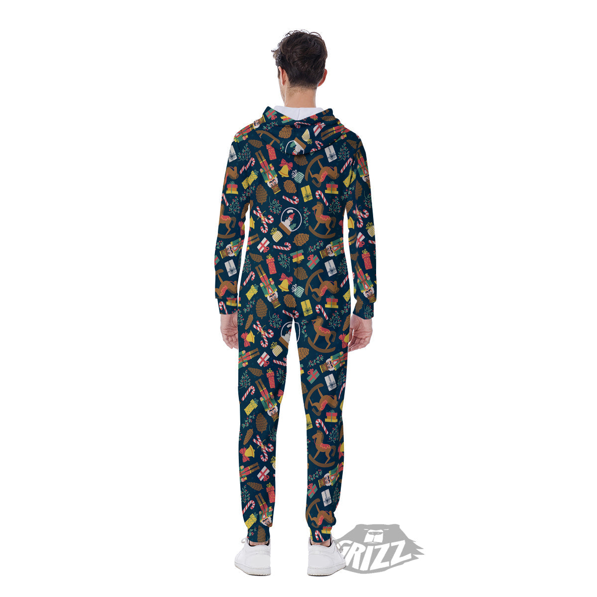 Decorations Christmas Print Pattern Men's Jumpsuit-grizzshop