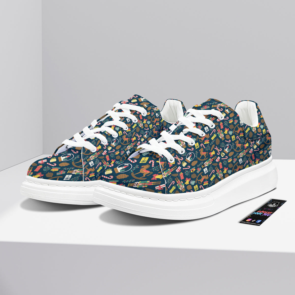 Decorations Christmas Print Pattern Platform Shoes-grizzshop