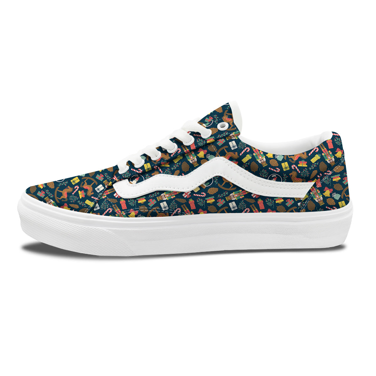 Decorations Christmas Print Pattern Skate Shoes-grizzshop