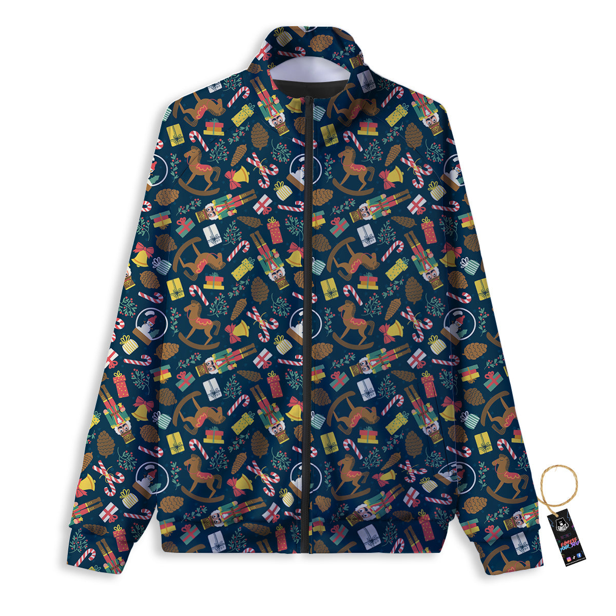 Decorations Christmas Print Pattern Track Jacket-grizzshop