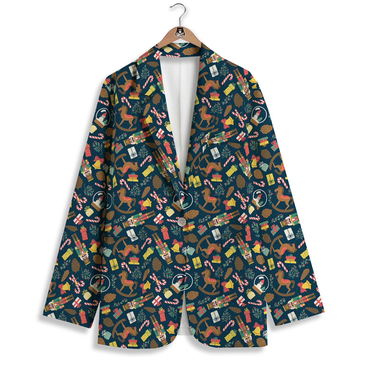 Decorations Christmas Print Pattern Women's Blazer-grizzshop