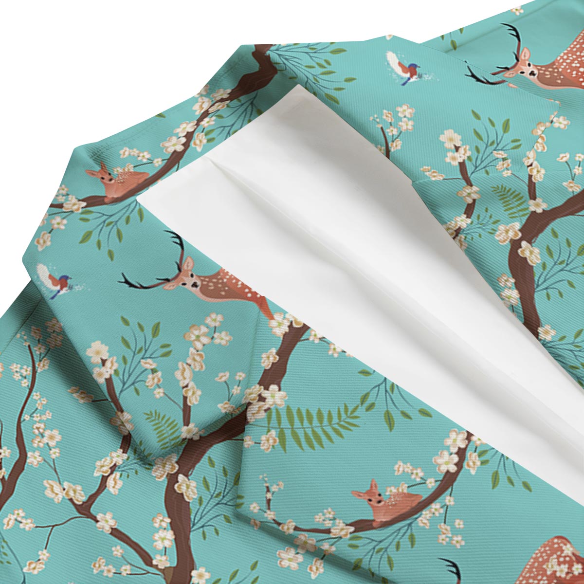 Deer Blossom Tree Pattern Print Men's Blazer-grizzshop