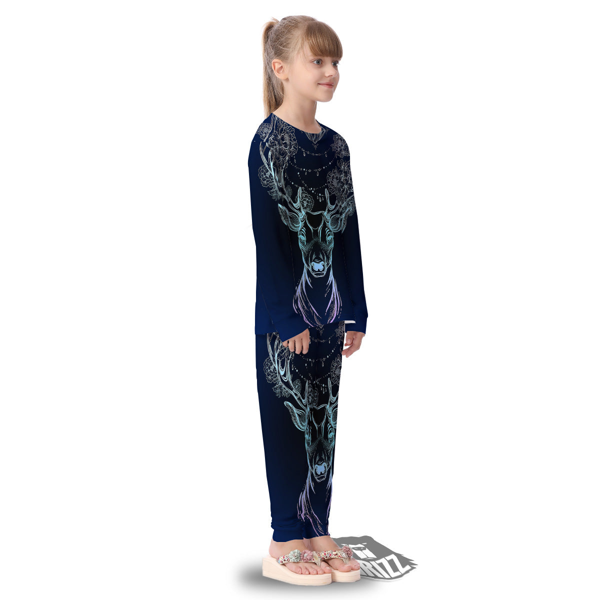 Deer Bohemian Spiritual Print Kid's Pajamas-grizzshop