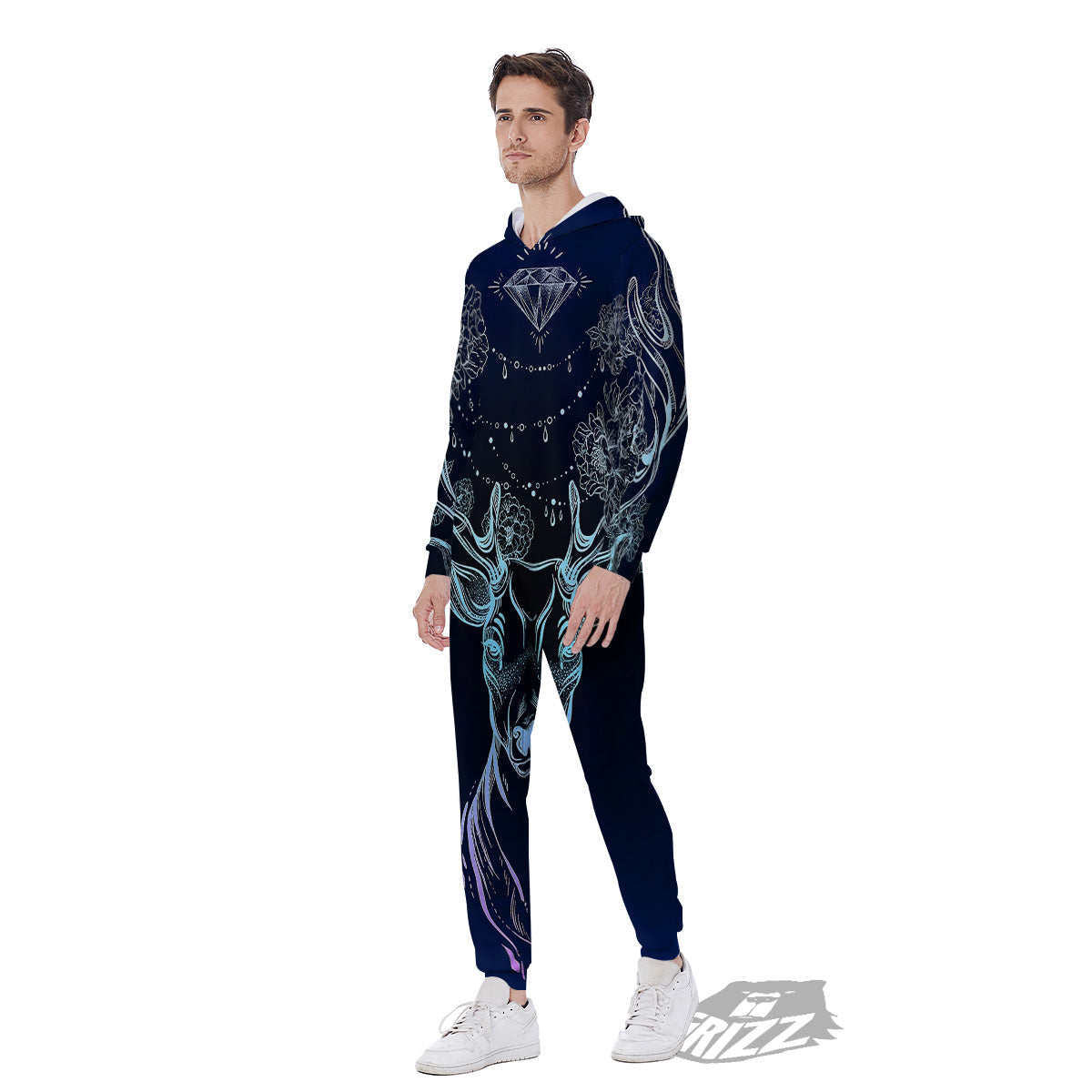 Deer Bohemian Spiritual Print Men's Jumpsuit-grizzshop