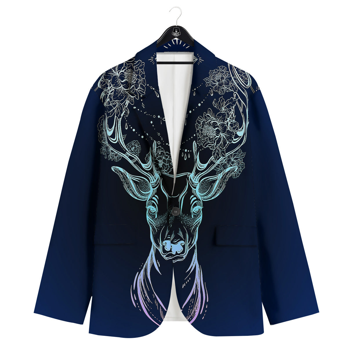 Deer Bohemian Spiritual Print Men's Sport Coat-grizzshop