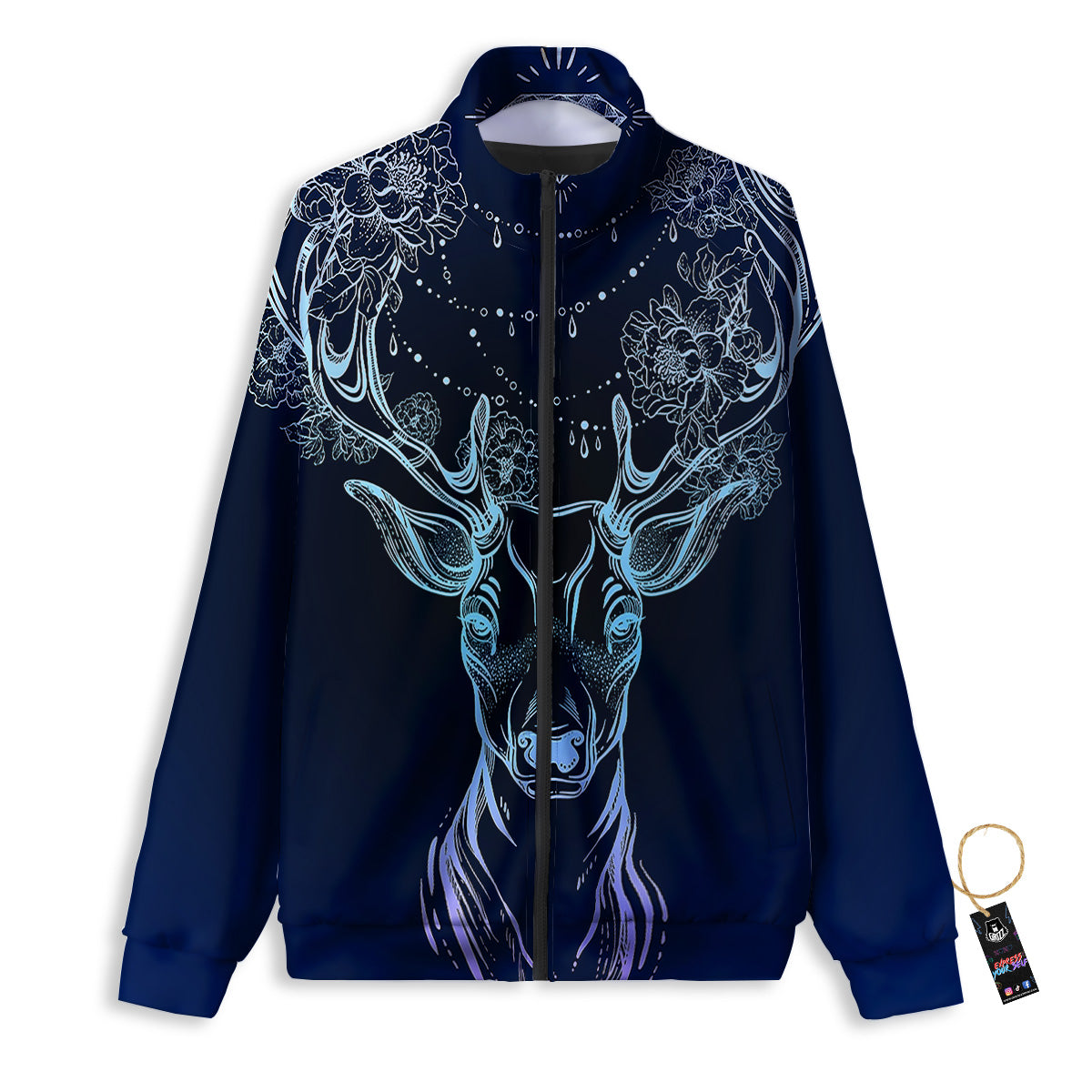 Deer Bohemian Spiritual Print Track Jacket-grizzshop