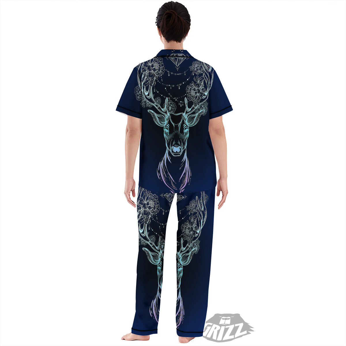 Deer Bohemian Spiritual Print Women's Pajamas Set-grizzshop