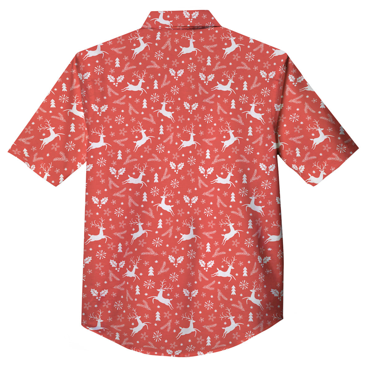 Deer Christmas Print Pattern Button Up Shirt-grizzshop