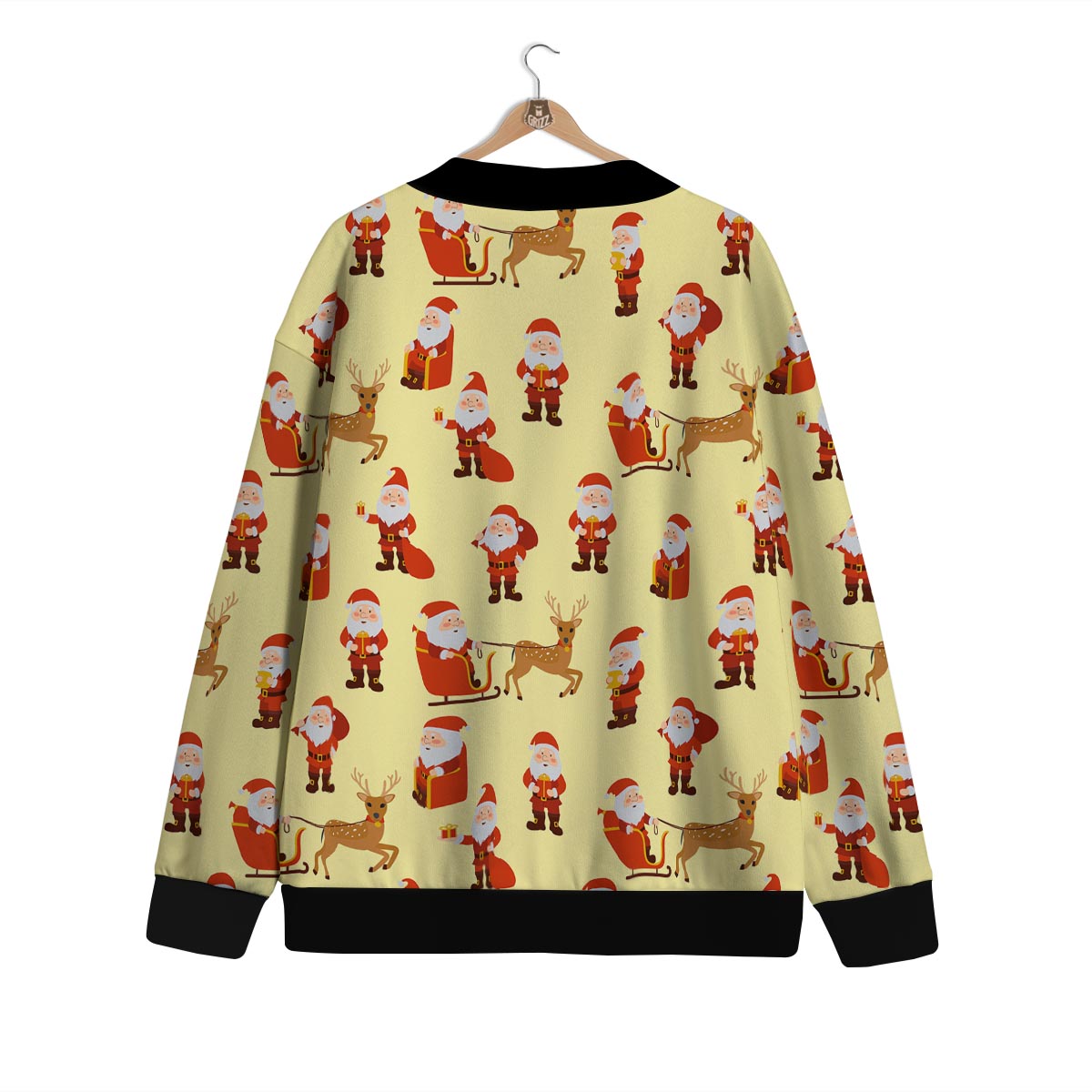 Deer Santa Claus Print Pattern Cardigan-grizzshop