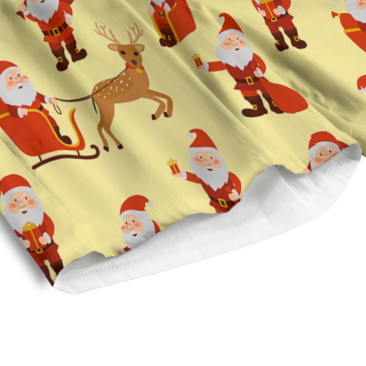 Deer Santa Claus Print Pattern Men's Athletic Shorts