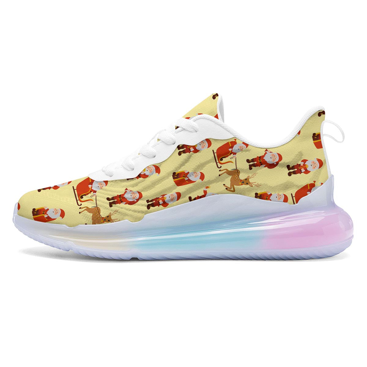 Deer Santa Claus Print Pattern Running Sneakers-grizzshop