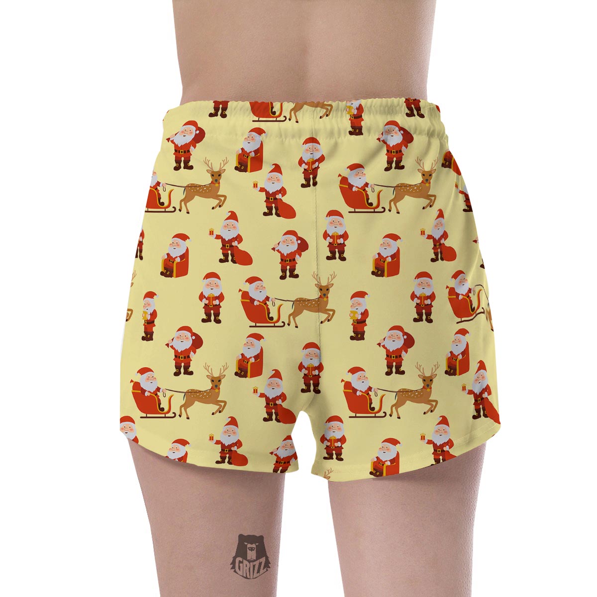 Deer Santa Claus Print Pattern Women's Shorts-grizzshop