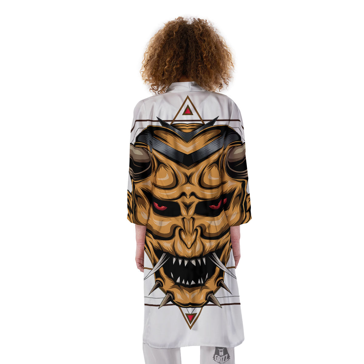 Demon Geometric Japanese Print Kimono-grizzshop