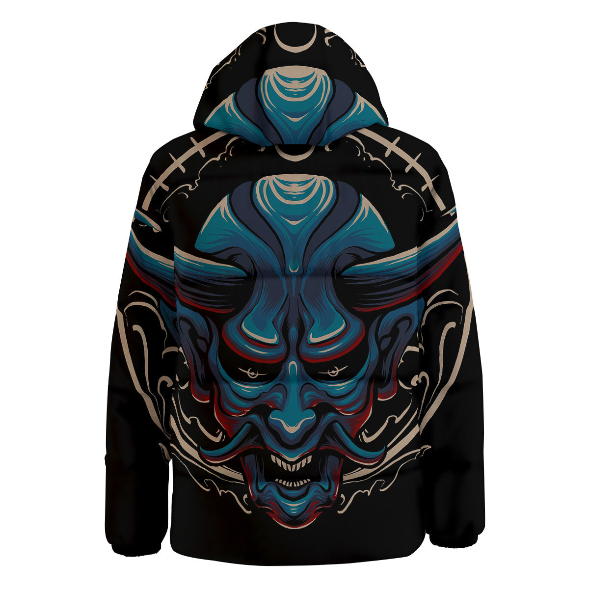 Demon Japanese Blue Print Down Jacket-grizzshop