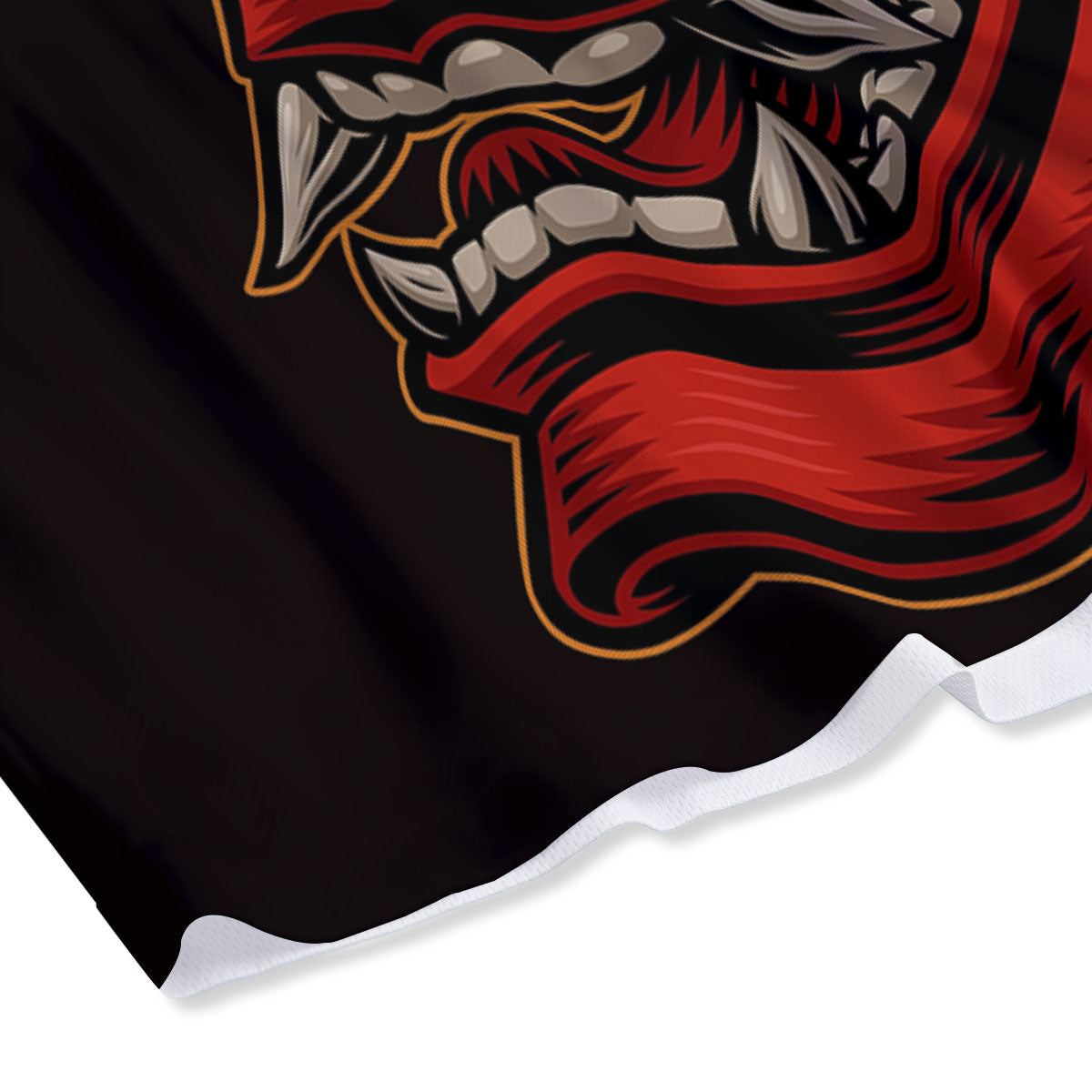 Demon Japanese Print Mesh Shorts