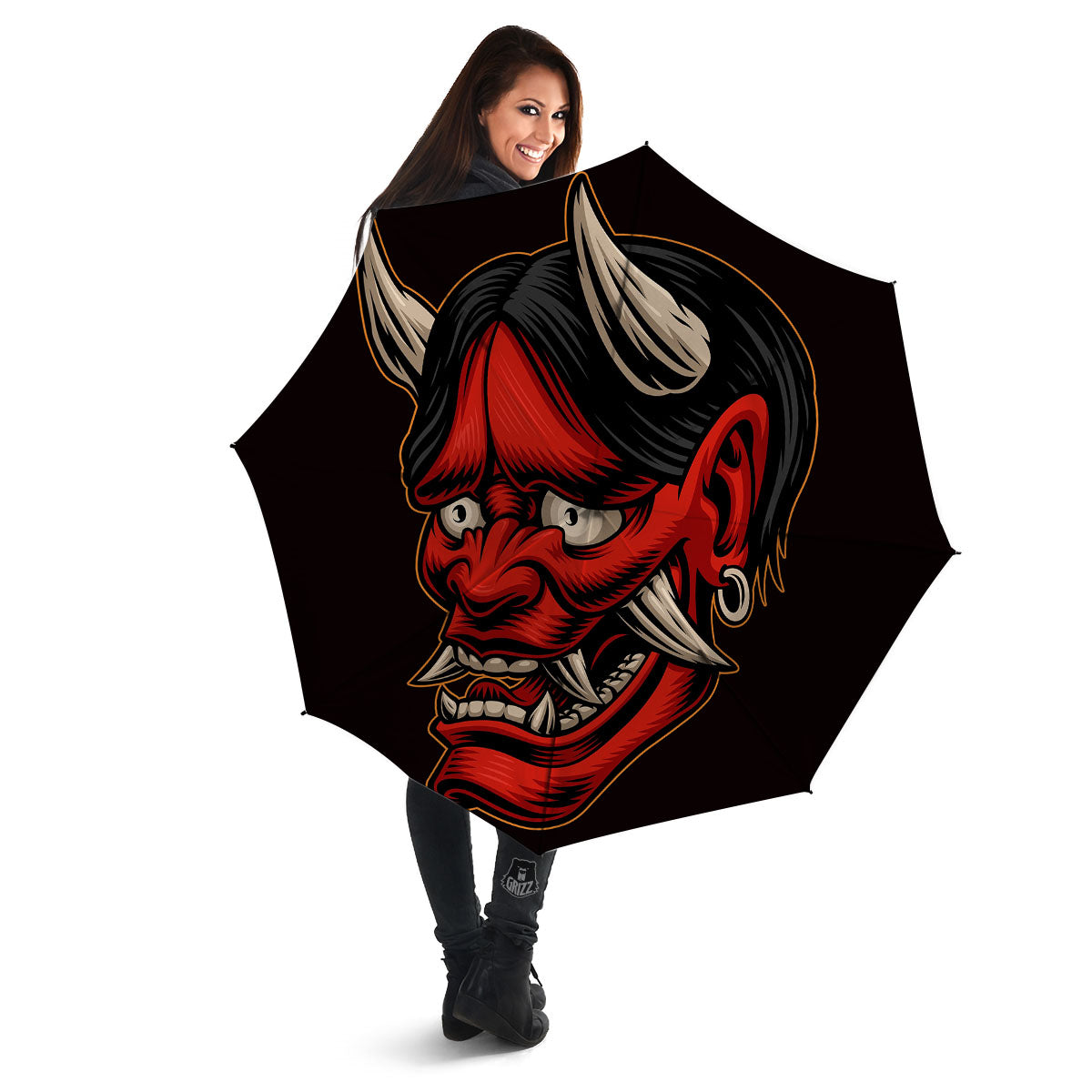 Demon Japanese Print Umbrella-grizzshop