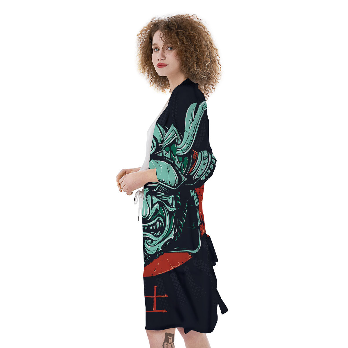 Demon Mask Japanese Print Kimono-grizzshop