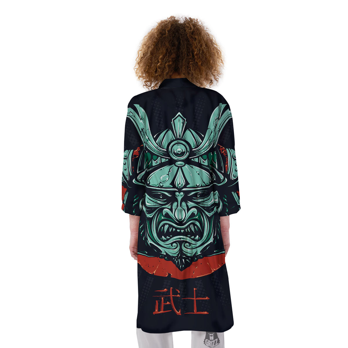 Demon Mask Japanese Print Kimono-grizzshop