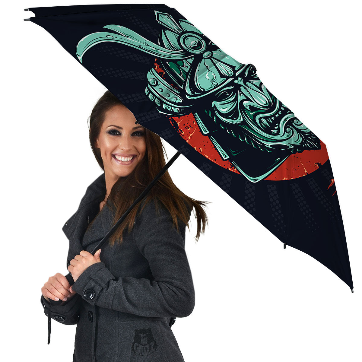 Demon Mask Japanese Print Umbrella-grizzshop