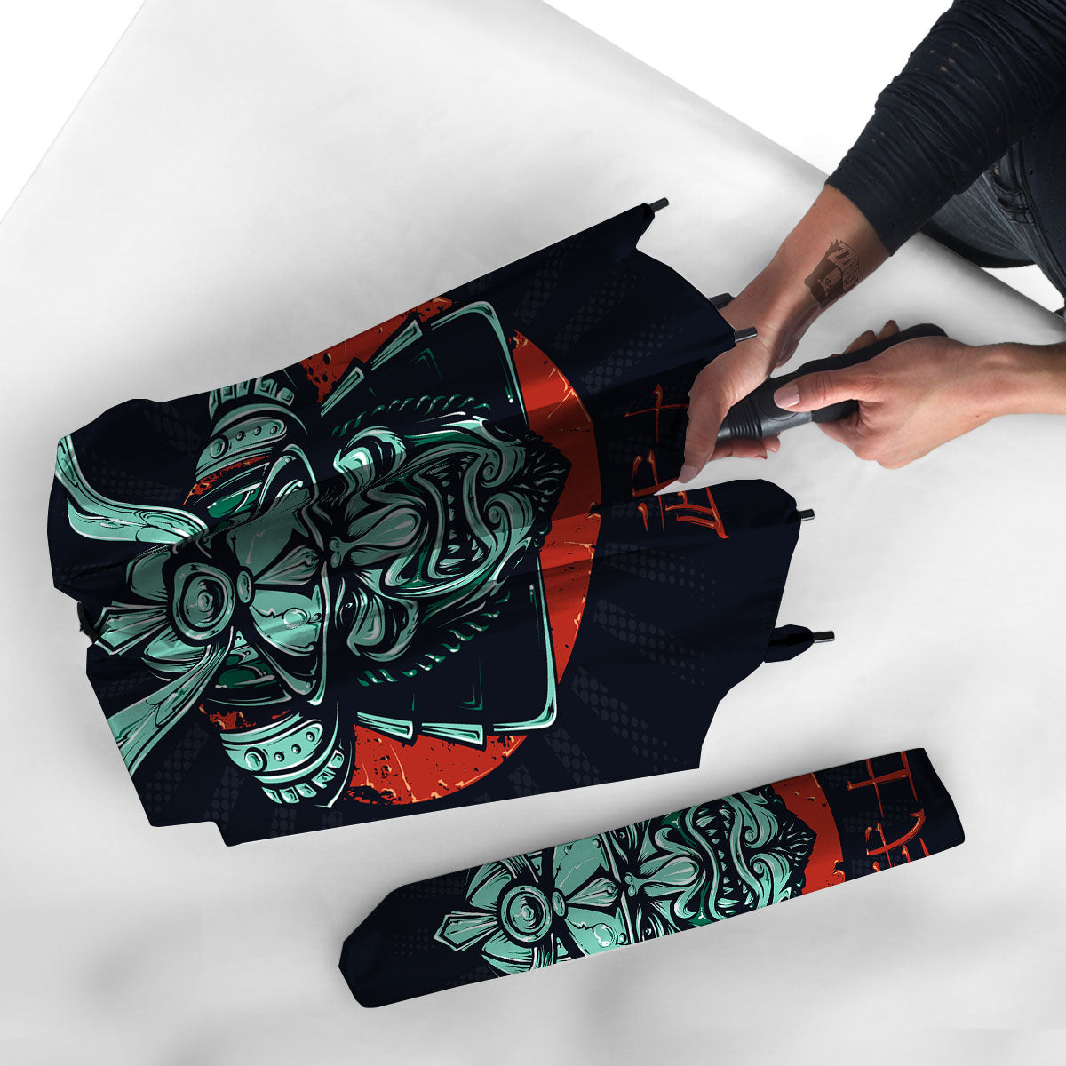 Demon Mask Japanese Print Umbrella-grizzshop