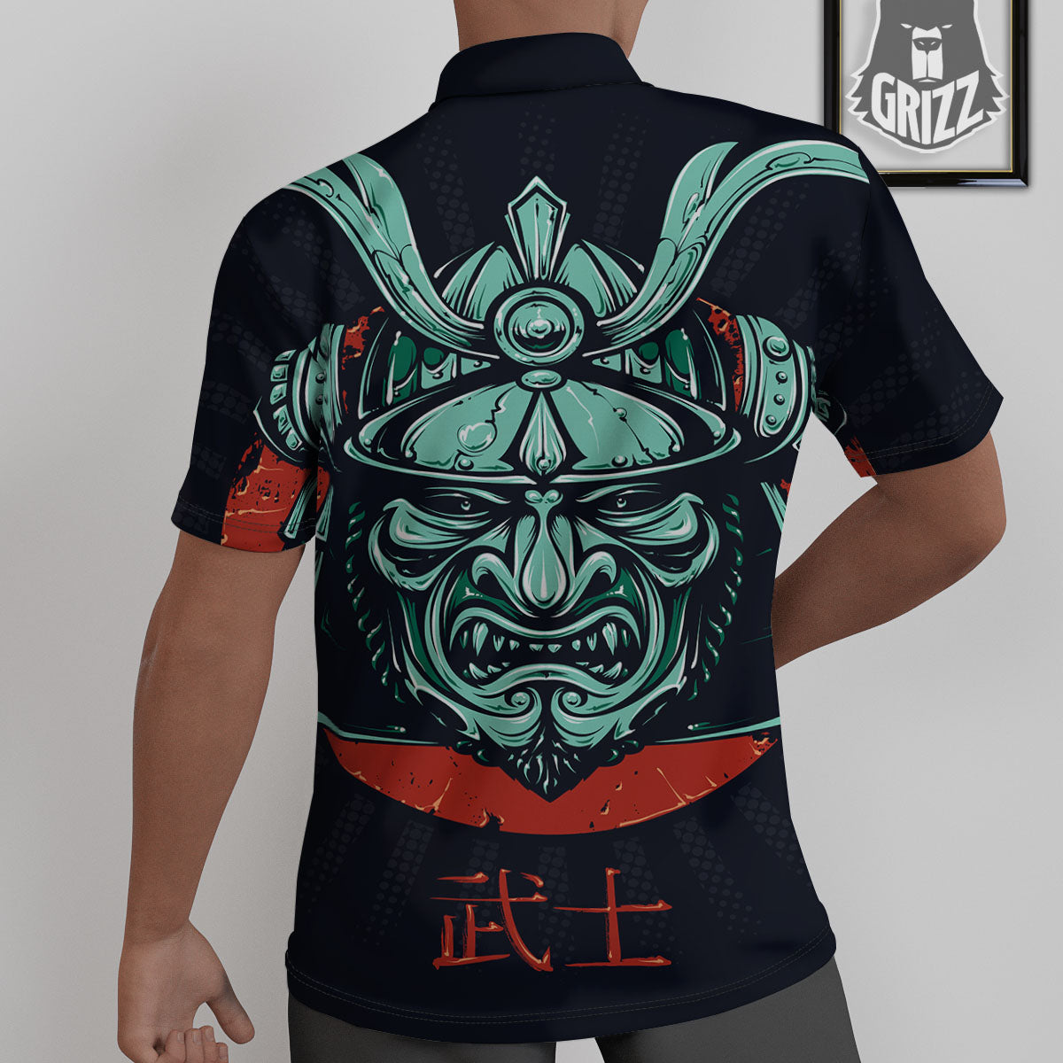 Demon Mask Japanese Print Untucked Shirts-grizzshop