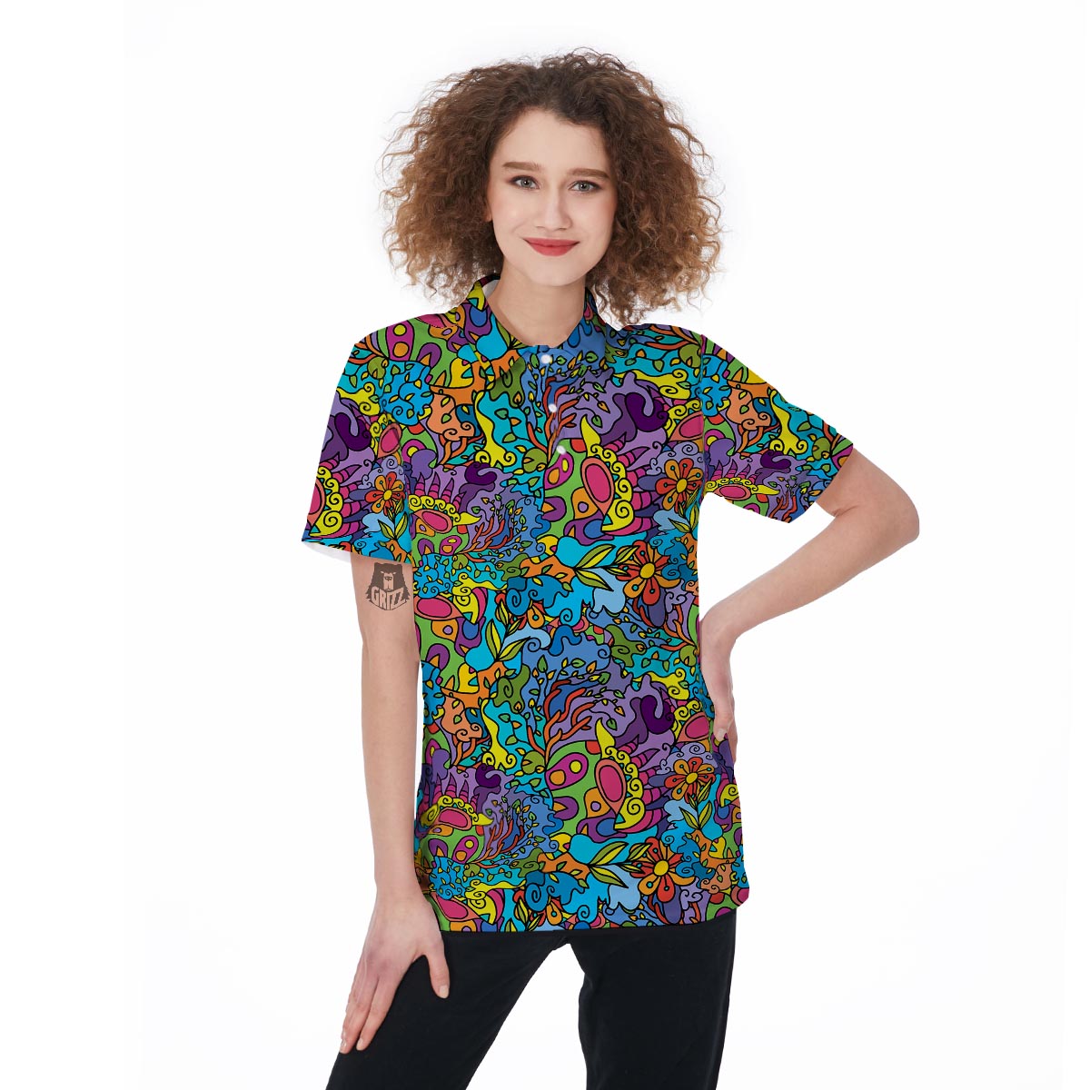 Demon Psychedelic Women's Golf Shirts-grizzshop