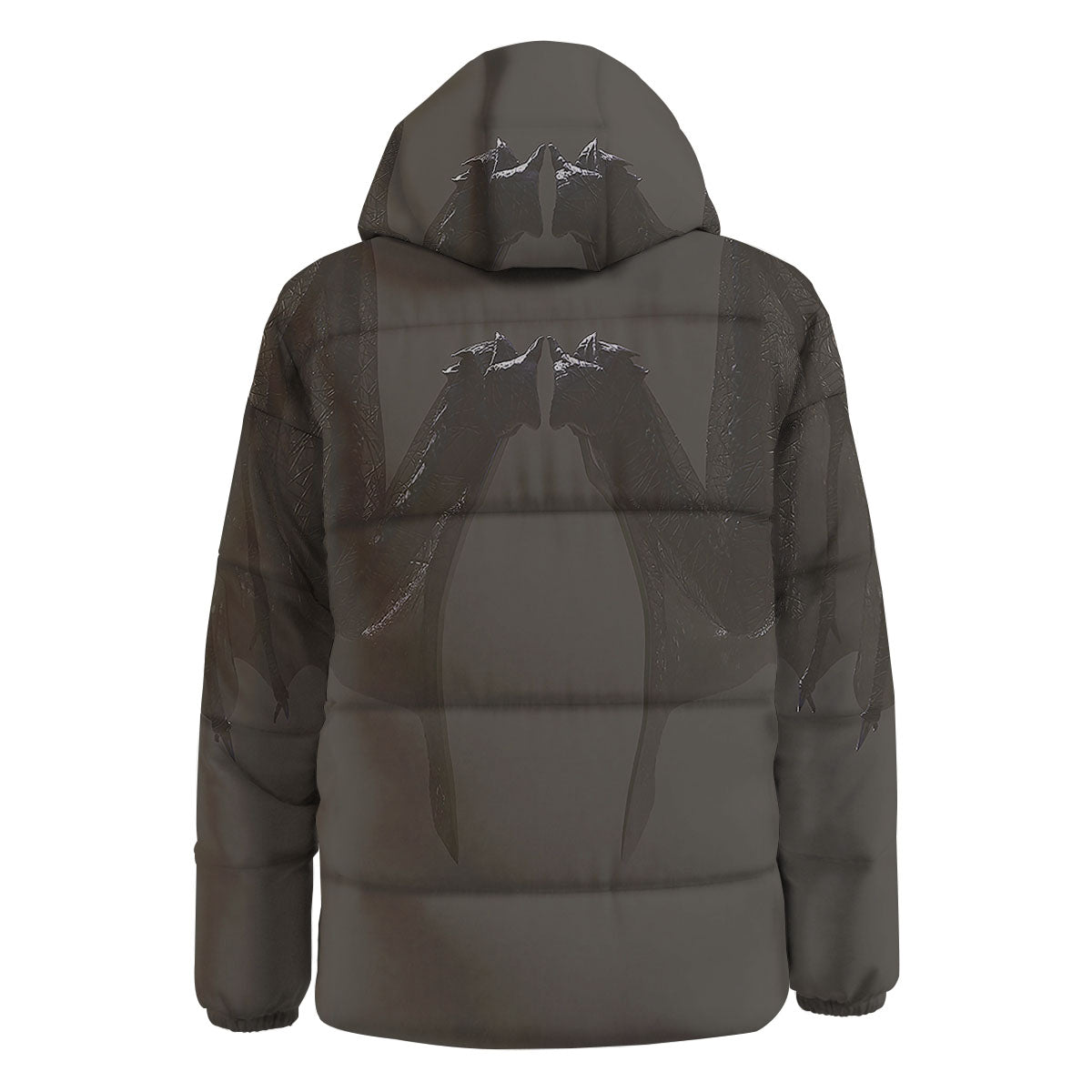 Demon Wings Black Print Down Jacket-grizzshop