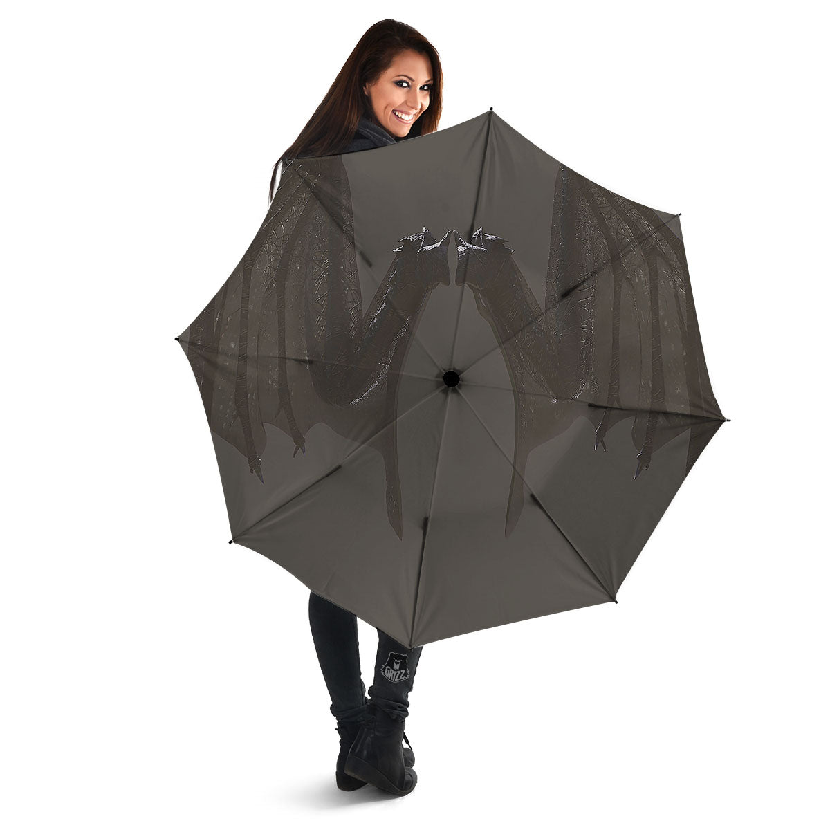 Demon Wings Black Print Umbrella-grizzshop