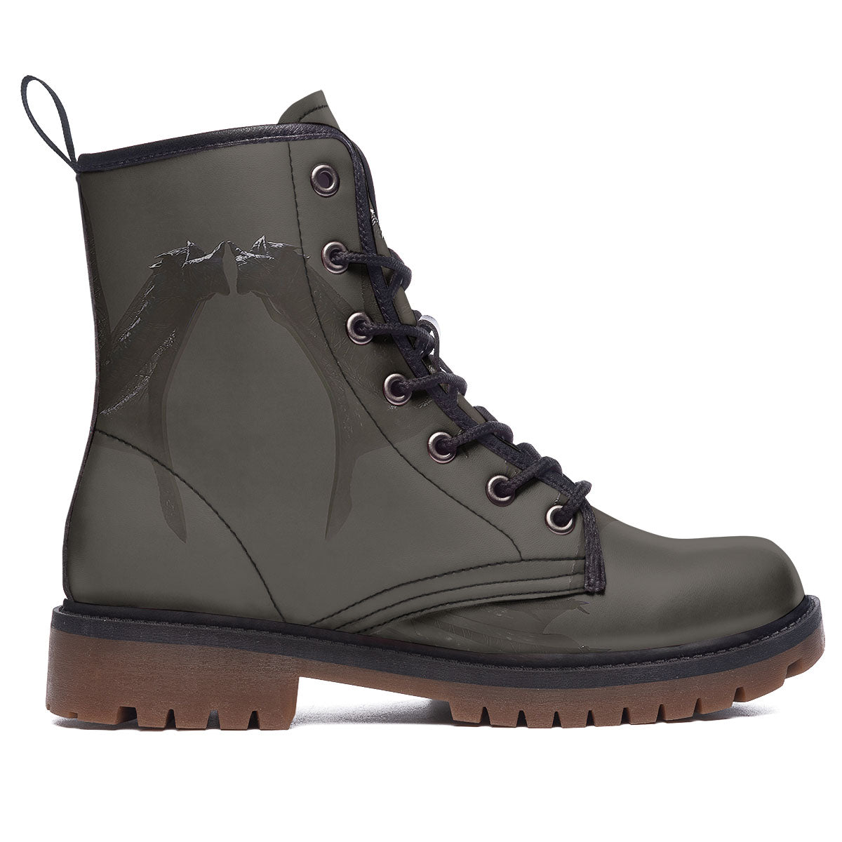Demon Wings Black Print Work Boots-grizzshop