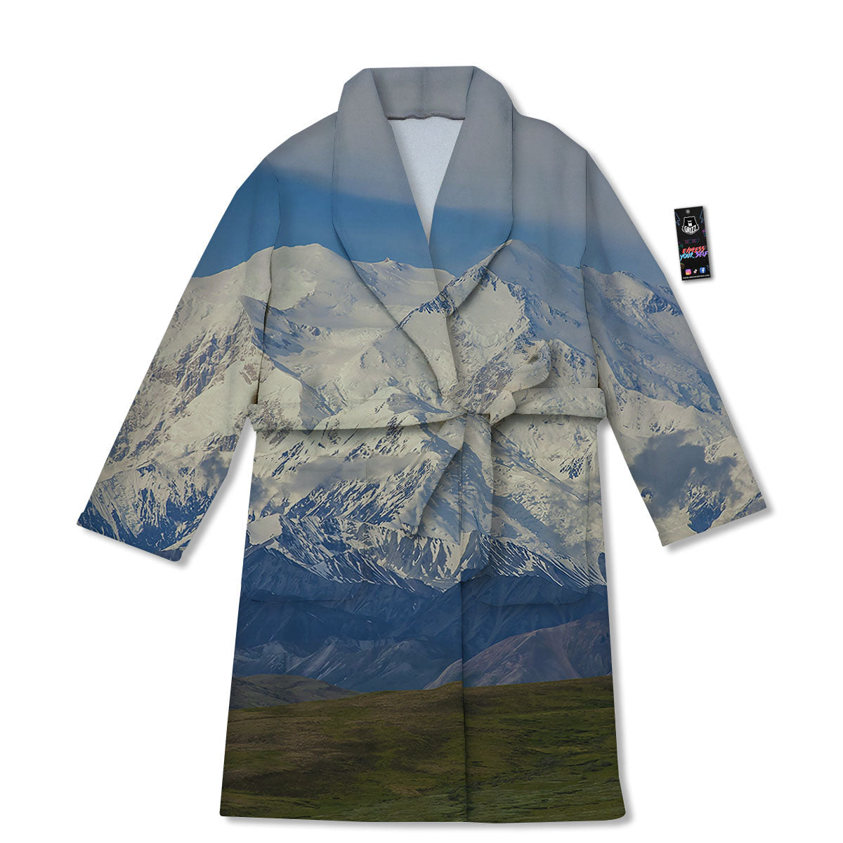 Denali Mountain Print Bathrobe-grizzshop