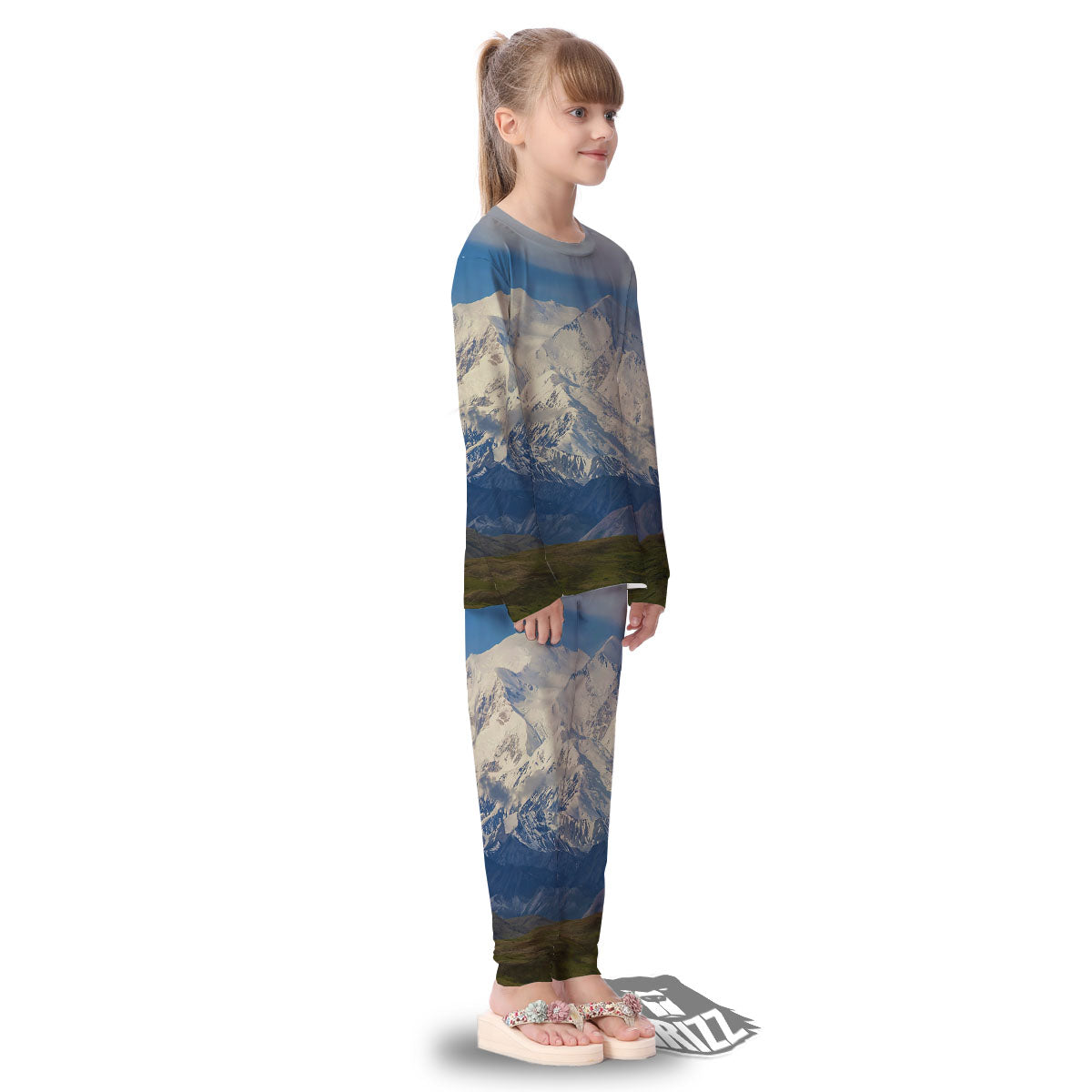 Denali Mountain Print Kid's Pajamas-grizzshop