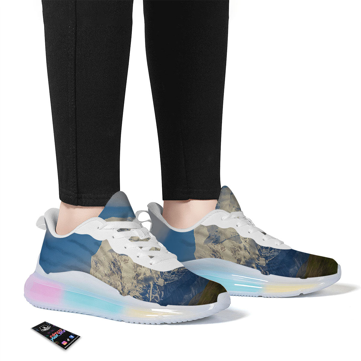Denali Mountain Print Running Sneakers-grizzshop