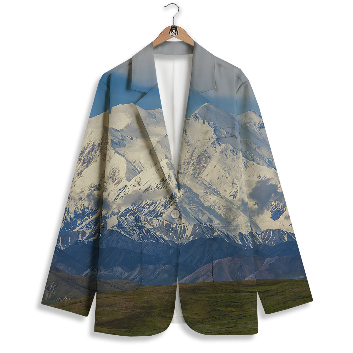 Denali Mountain Print Women's Blazer-grizzshop