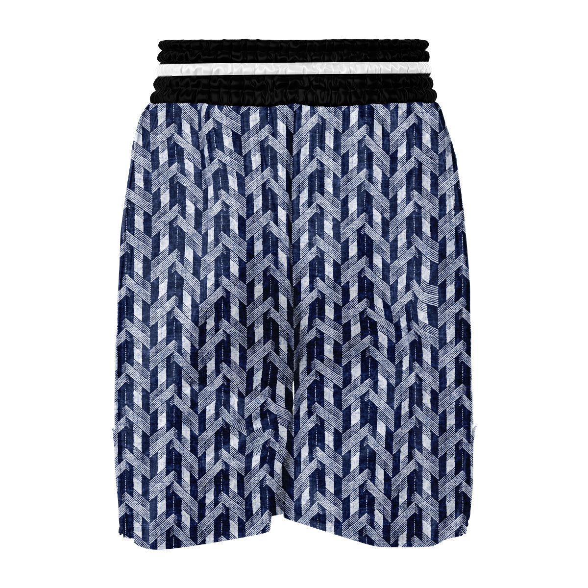 Denim Herringbone Print Pattern Boxing Shorts-grizzshop